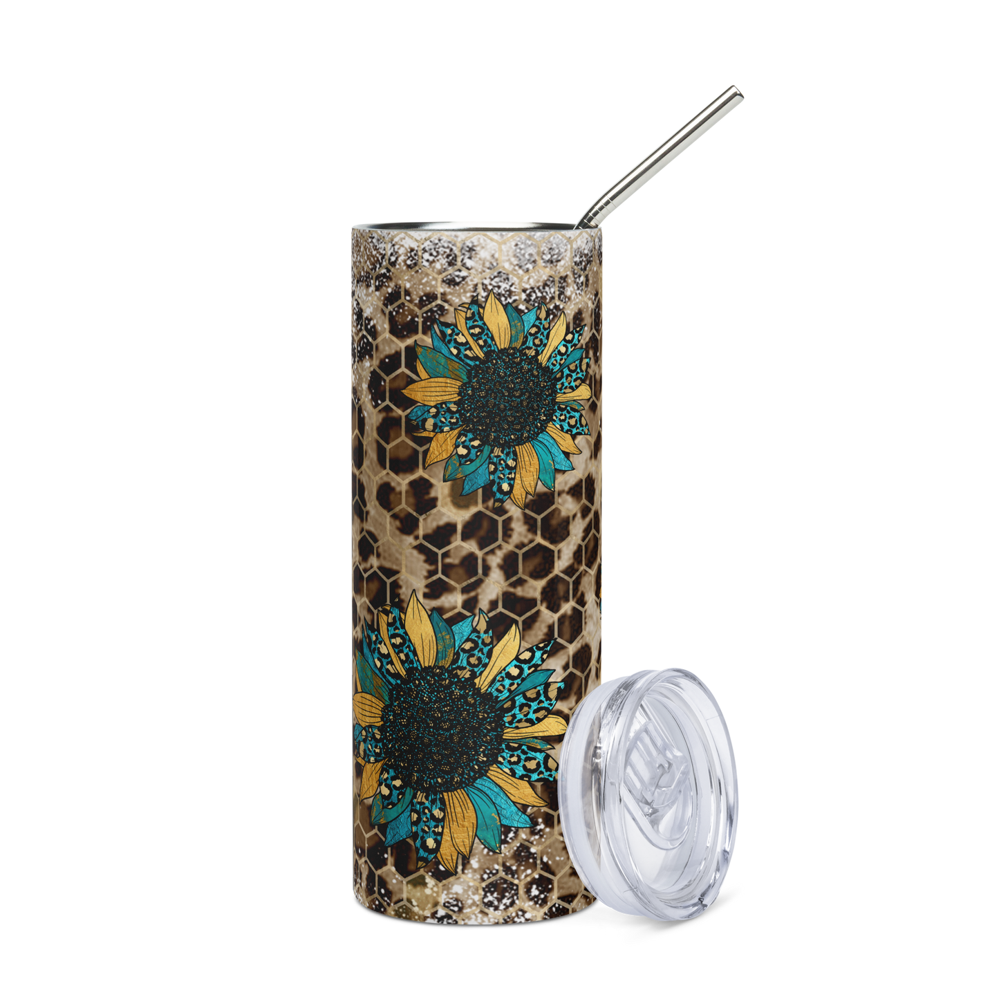 Cheetah Sunflower Tumbler