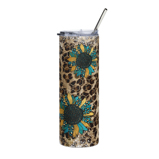 Leopard Sunflower Tumbler